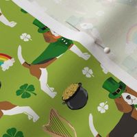 beagle leprechaun st. patrick's day dog breed fabric green