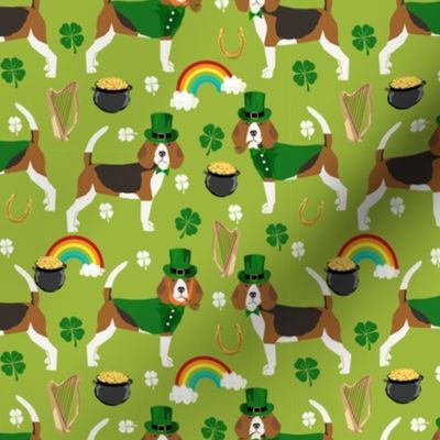 beagle leprechaun st. patrick's day dog breed fabric green