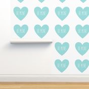 be mine love heart light teal » plush + pillows // fat quarter