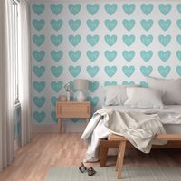 be mine love heart light teal » plush + pillows // fat quarter