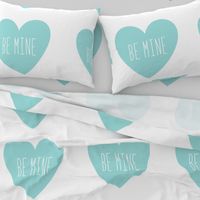 be mine love heart light teal » plush + pillows // fat quarter