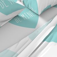 be mine love heart light teal » plush + pillows // fat quarter