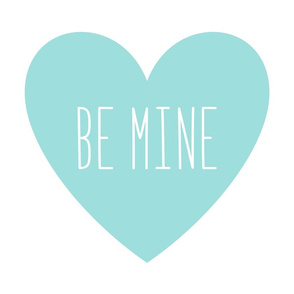 be mine love heart light teal » plush + pillows // fat quarter