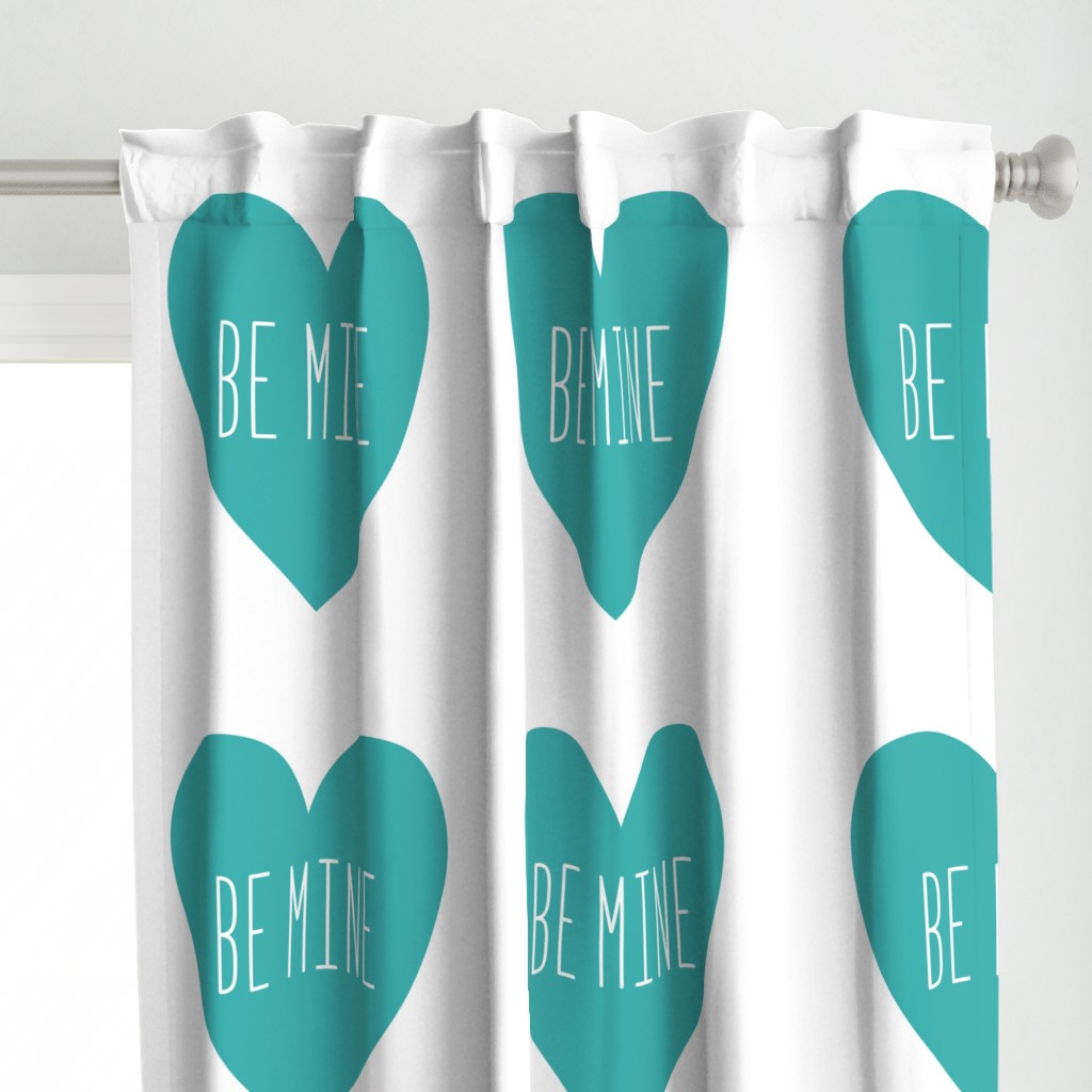 be mine love heart teal » plush + pillows // fat quarter