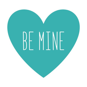 be mine love heart teal » plush + pillows // fat quarter