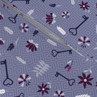 greek symbols on violet blue | small