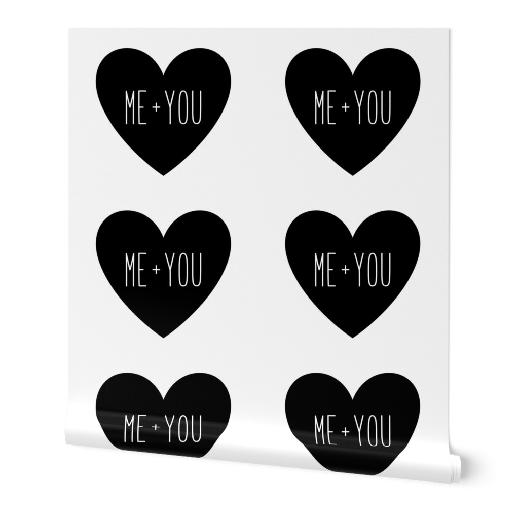 me plus you love heart black and white » plush + pillows // fat quarter