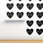 me plus you love heart black and white » plush + pillows // fat quarter