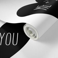 me plus you love heart black and white » plush + pillows // fat quarter