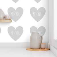 me plus you love heart light grey » plush + pillows // fat quarter