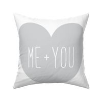 me plus you love heart light grey » plush + pillows // fat quarter