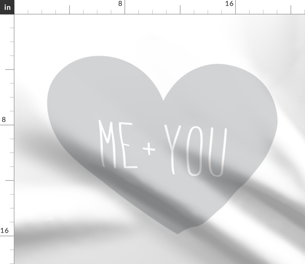 me plus you love heart light grey » plush + pillows // fat quarter