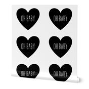 oh baby love heart black and white » plush + pillows // fat quarter