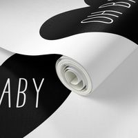 oh baby love heart black and white » plush + pillows // fat quarter