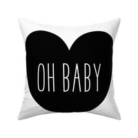 oh baby love heart black and white » plush + pillows // fat quarter