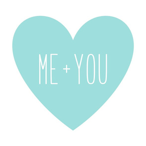 me plus you love heart light teal » plush + pillows // fat quarter