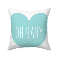 oh baby love heart light teal » plush + pillows // fat quarter