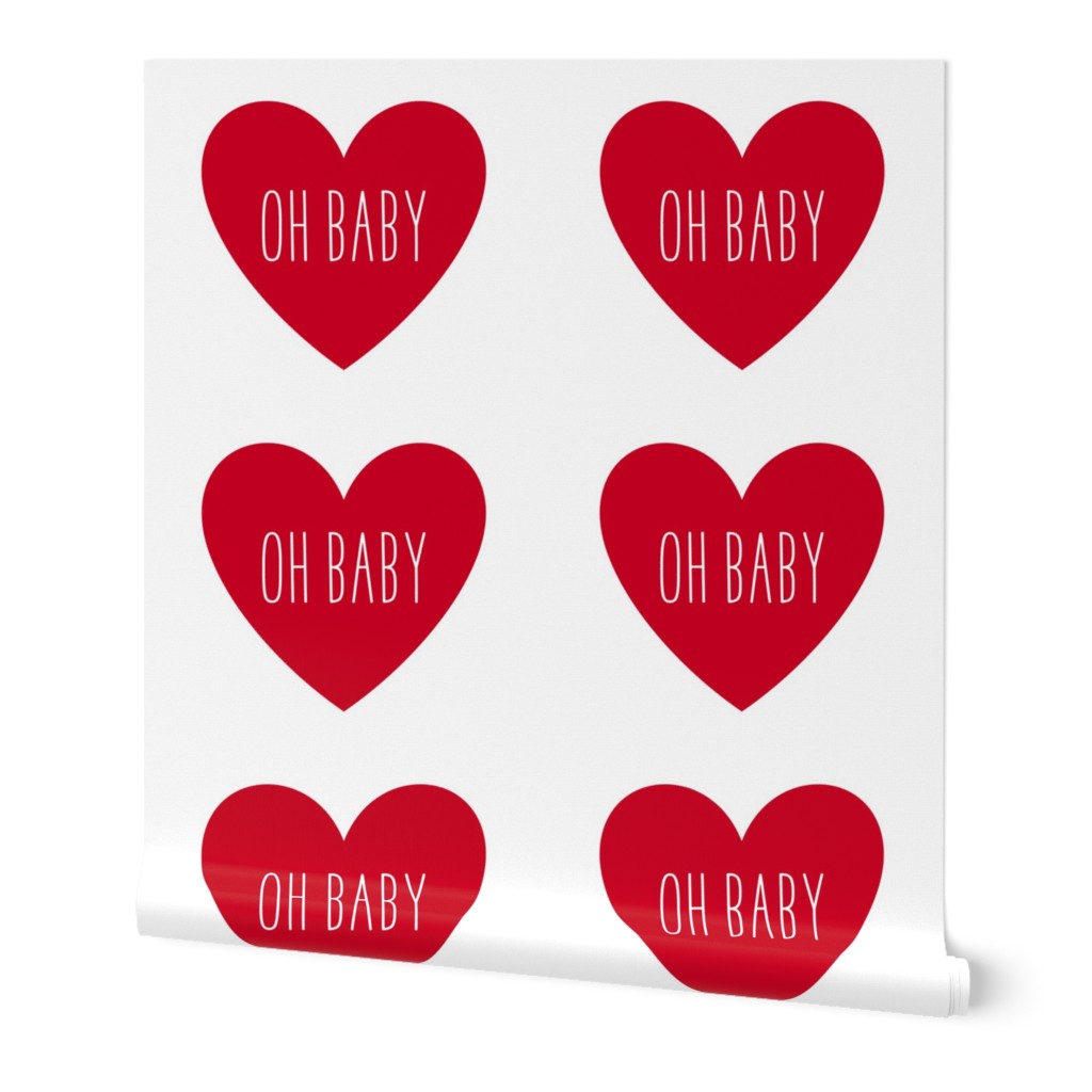 oh baby love heart red » plush + pillows // fat quarter