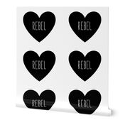 rebel love heart black and white » plush + pillows // fat quarter