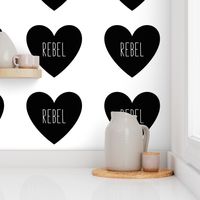 rebel love heart black and white » plush + pillows // fat quarter