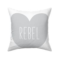 rebel love heart light grey » plush + pillows // fat quarter
