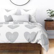 rebel love heart light grey » plush + pillows // fat quarter