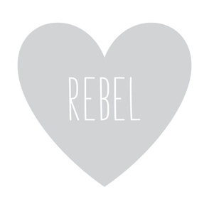 rebel love heart light grey » plush + pillows // fat quarter