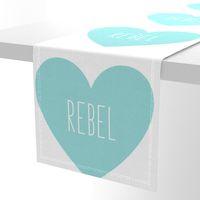 rebel love heart light teal » plush + pillows // fat quarter #9EDFDD