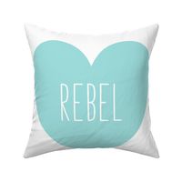 rebel love heart light teal » plush + pillows // fat quarter #9EDFDD