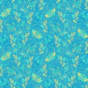 Blue ethnic floral pattern