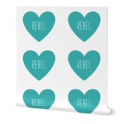 rebel love heart teal » plush + pillows // fat quarter