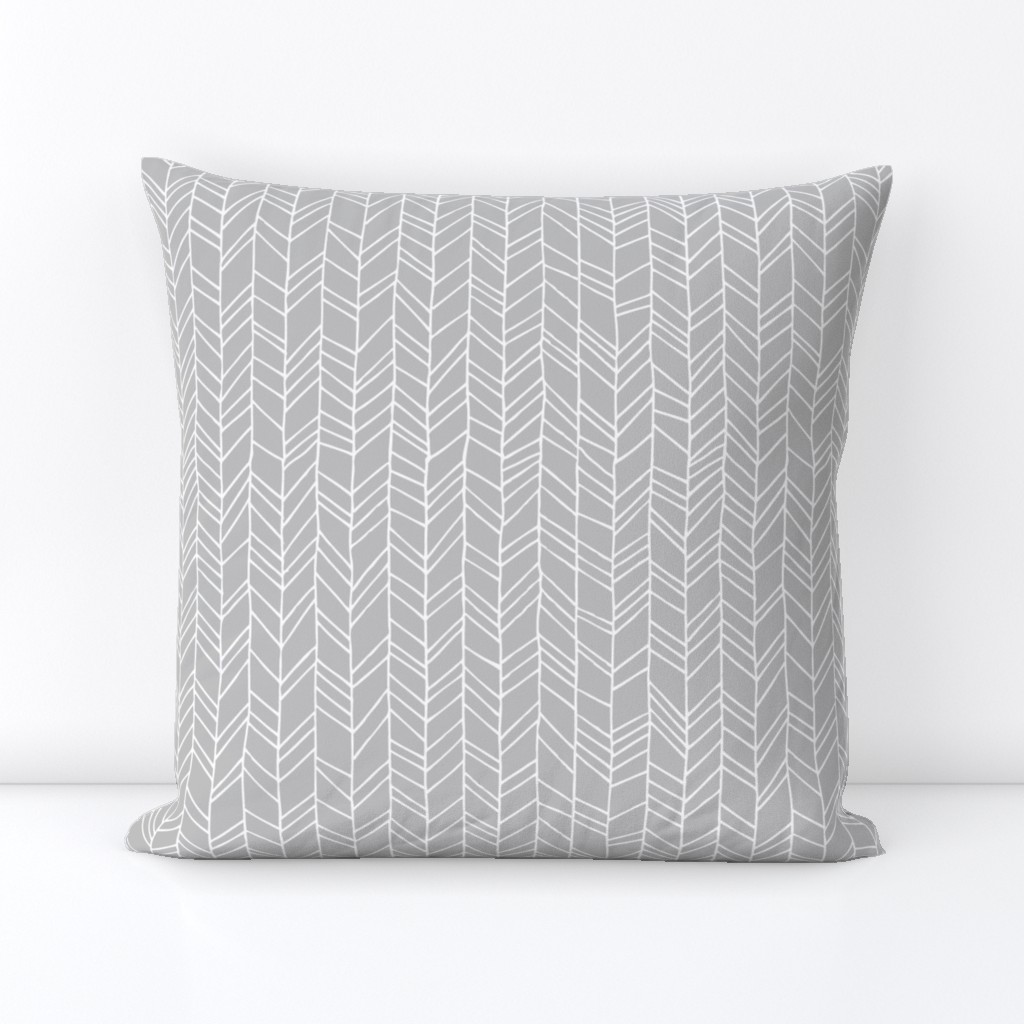 Grey Crazy Chevron Herringbone Gray Hand Drawn Geometric Pattern GingerLous