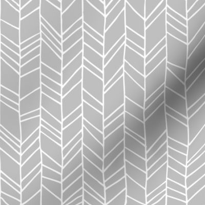 Grey Crazy Chevron Herringbone Gray Hand Drawn Geometric Pattern GingerLous