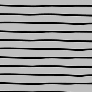 Black + Grey Stripes - Hand Drawn Geometric Shapes Baby Nursery Kids Children GingerLous