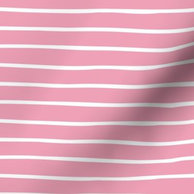 Rose Pink Stripes - Hand Drawn Geometric Shapes Baby Nursery Kids Children GingerLous