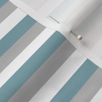 1/2” Stripes - Blue, Grey + White