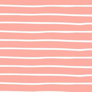 Peach Stripes - Hand Drawn Geometric Shapes Baby Nursery Kids Children GingerLous