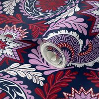 Greek Mandalas in Orchid and Navy