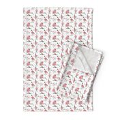 Roseate spoonbills on white 3x3