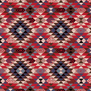 Kilim in Red and Blue
