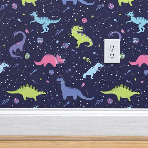 Dinosaurs in Outer Space - Small | Spoonflower