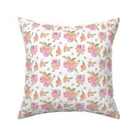 Watercolor Garden - Pink Peach Lavender Floral Blooms Baby Nursery Girls GingerLous (TINY) C