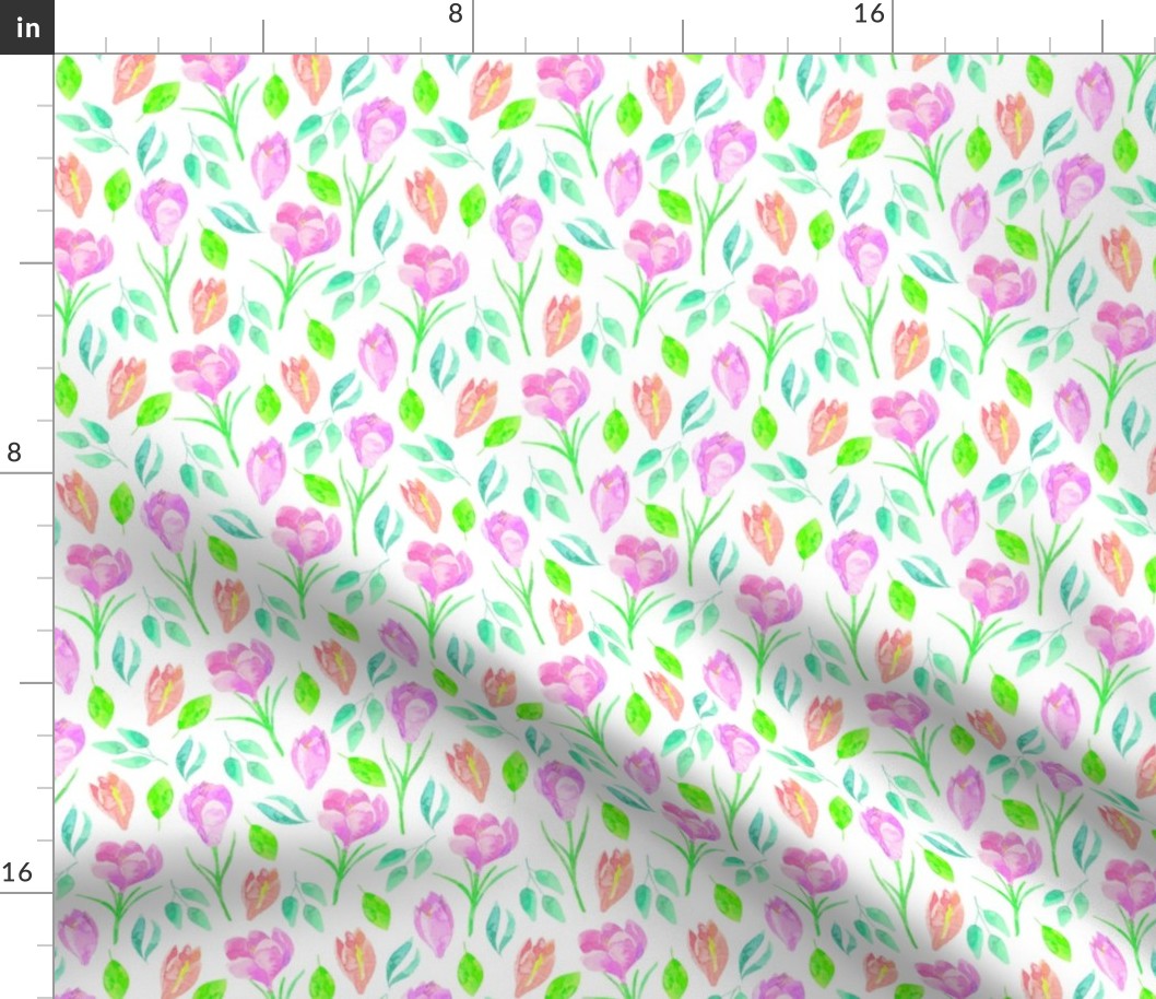 Spring Crocus - Floral Flowers Garden Blooms Baby Girl Nursery GingerLous A