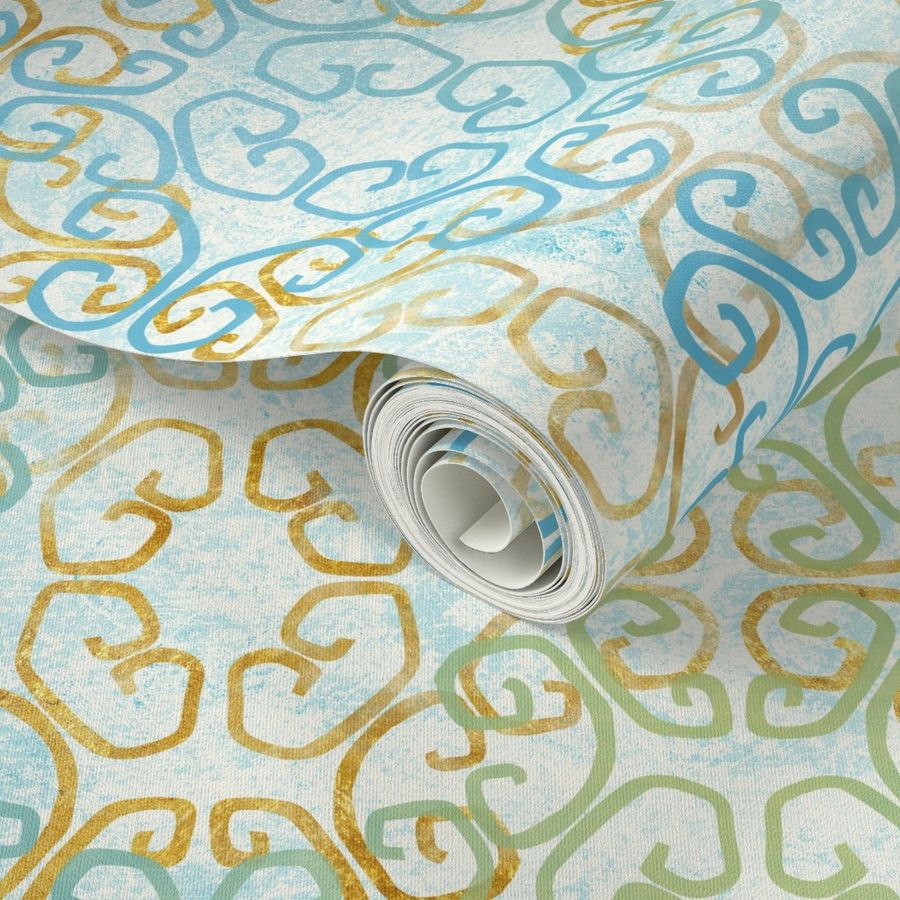 batik scroll on cream