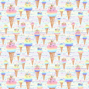unicorn icecream stripes