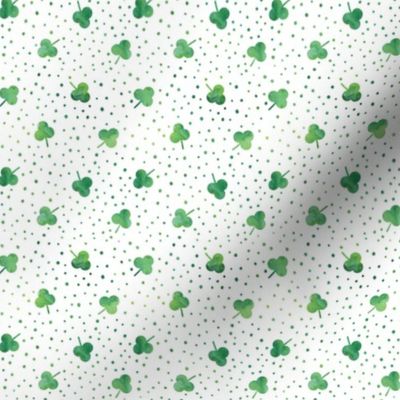 (micro scale) watercolor shamrock w/ green dots