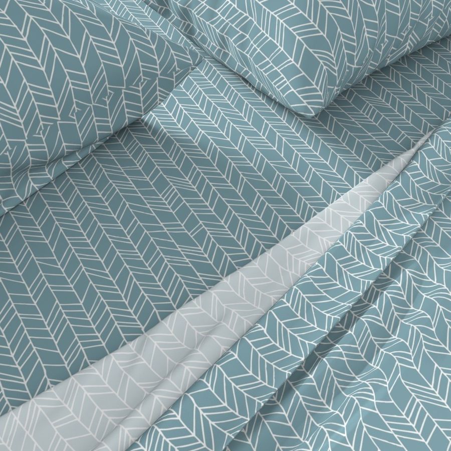 Blue Crazy Chevron Herringbone Geometric Pattern GingerLous