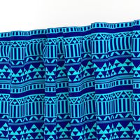 Mountain Stripe Kilim in Electric Aqua Blue + Navy