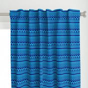 Mountain Stripe Kilim in Electric Aqua Blue + Navy