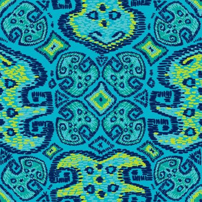 Monstera Kilim (Scuba blue)